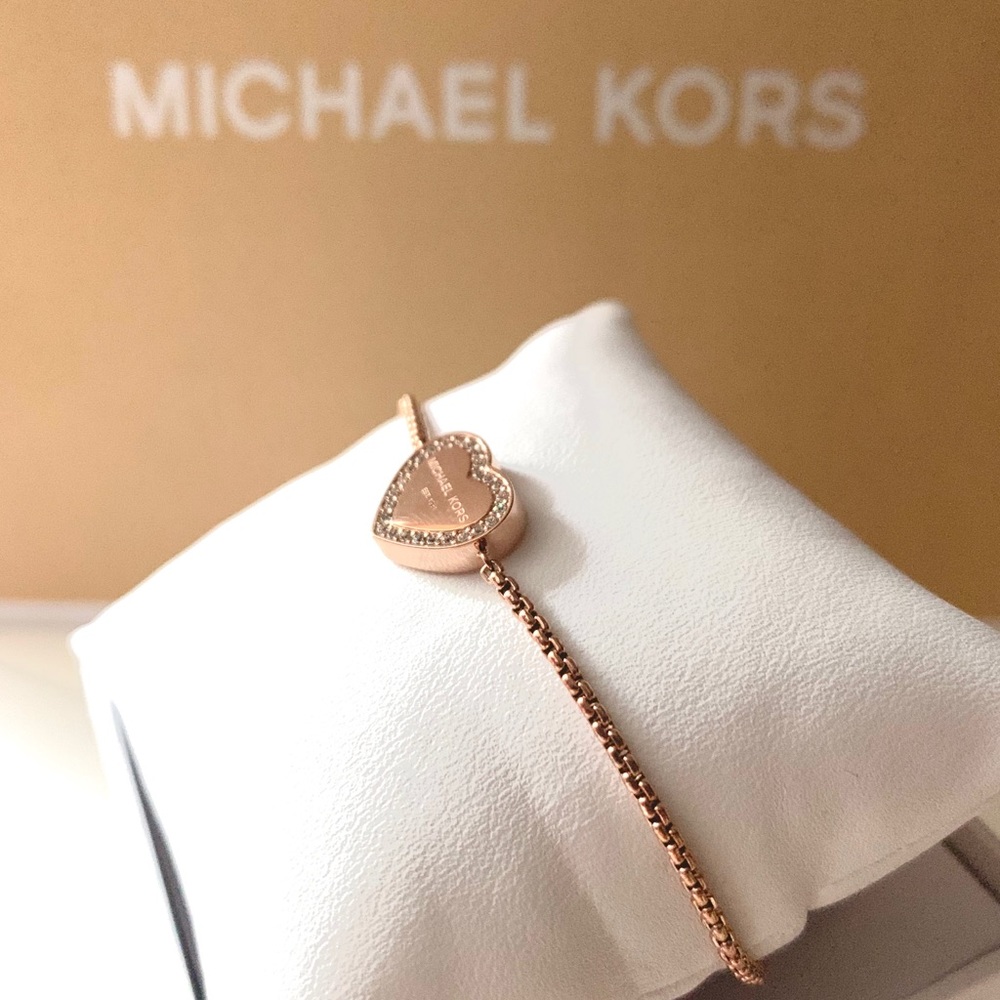 NWT authentic MK rosegold tone slider bracelet